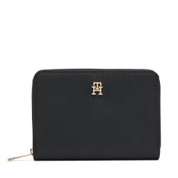 Портфейл Tommy Hilfiger Th Icon Med Za Nylon AW0AW17741 Черен
