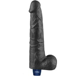 Пенис вибратор с тестиси - Кибер Кожа "REAL LONG BLACK" 27 см