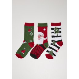 Stripe Santa Christmas Socks - 3-Pack multicolor