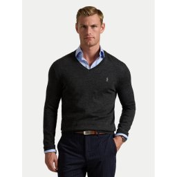 Polo Ralph Lauren Пуловер 710946142003 Сив Slim Fit