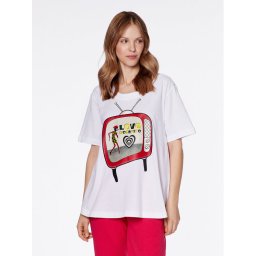 LOVE MOSCHINO Тишърт W4H8301M 3876 Бял Relaxed Fit