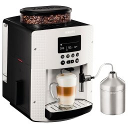 Кафеавтомат Krups Espresseria Automatic EA816170, 1450 W, 15 бара, 1.7 л, дисплей, 3 настройки на мелачката, Kана за мляко, Бял