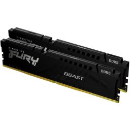 Памет 32GB (2x16GB) DDR5 6400MT/s, Kingston Fury Beast Black, KF564C32BBEK2-32, 1.4V