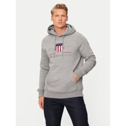 Gant Суитшърт Archive Shield 2047082 Сив Regular Fit