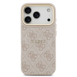 Гръб Guess PU Leather 4G Gold Frame MagSafe Case за iPhone 17 Pro / 18 Pro - Розов
