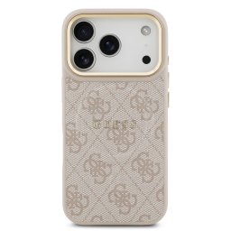 Гръб Guess PU Leather 4G Gold Frame MagSafe Case за iPhone 17 Pro - Розов