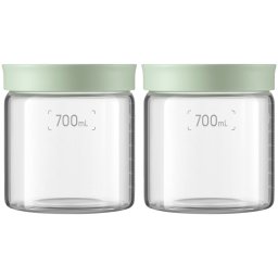 BUYDEEM Glass storage box 700ml x2, model CS1014, color Cozy Greenish
