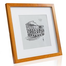Casa Chic Brighton, рамка за картини, стъкло, 30 x 30 cm с паспарту, истинско дърво (CL-12X12-RUST)