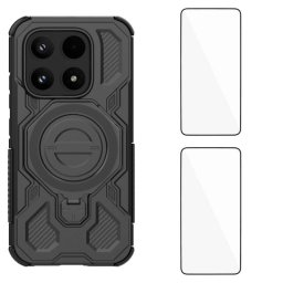 WANLONFENG KJ Калъф за Xiaomi 17 - PC+TPU, Скрита стойка, 2 стъкла, Голям отвор за камера, 4 цвята