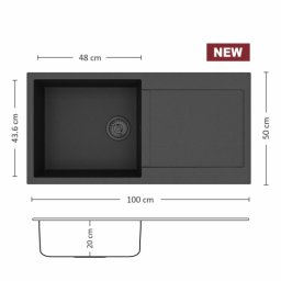 Eurolux FERETA BB 100.1 SI Композитна мивка за вграждане