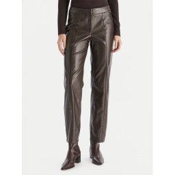 Vero Moda Панталони от имитация на кожа Vips 10336342 Кафяв Straight Fit
