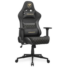Геймърски стол Cougar Gaming Titan Pro V2 Gold F, до 160kg, Class 4 газов амортисьор, 4D регулируеми подлакътници, лумбална опора, заден джоб, черно-златист