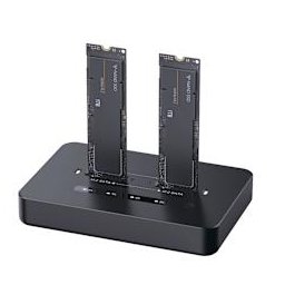 Docking Station Dual SSD M.2 SATA & NVMe, USB-C