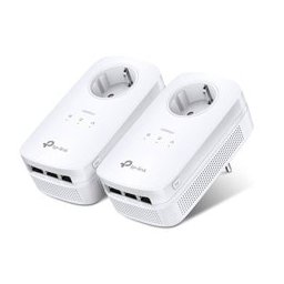 TP-Link AV1300 (TL-PA8030P KIT) (Разопакован продукт), 3-Port Gigabit Passthrough Powerline Starter Kit, комплект от 2 устройства, 1300Mbps