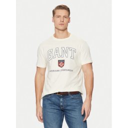 Gant Тишърт 2003290 Екрю Regular Fit