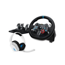 LOGITECH G29 Driving Force Racing Wheel for PS + Astro A10 - WHITE