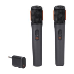 Два микрофона JBL PartyBox Wireless Mic, безжични, кардиоидни, до 20 часа време на работа, Jack 3.5mm, черни