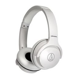 Слушалки Audio-Technica ATH-S220BT, безжични/жични, Bluetooth, микрофон, до 60 часа време на работа, бели