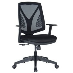 Работен стол RFG Joy 001 W, до 120кг. макс тегло, меш дамаска, алуминиева база, опора за глава, лумбална опора, заключване в работна позиция, черен