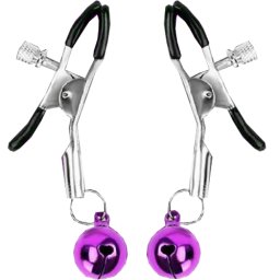 Щипки за зърна с топче "PURPLE BEAD" Регулируеми