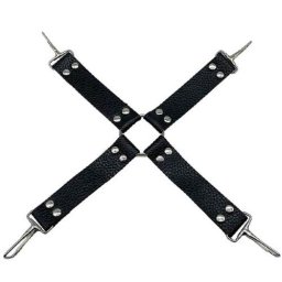 X образен кожен разпределител "MOKKO FETISH BLACK"