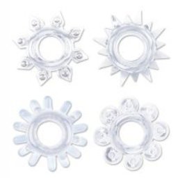 Комплект пенис рингове пристегачи "GET LOCK CLEAR" 4 бр