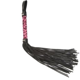 Кожено-велурен камшик "BICCI PINK LEOPARD" 40 см