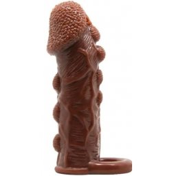 Пенис удължител и удебелител с пристегач "LARG BROWN" 15 см