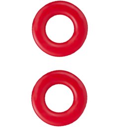 Комплект пенис рингове - пенис пристегачи "DONUT RED RINGS" 2 броя