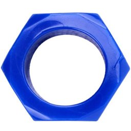 Пенис ринг - пристегач "NUST BOLTS BLUE" Медицински силикон