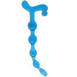 Анална броеница с анални топчета "BENDY TWIST BLUE" 21 см