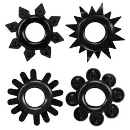 Комплект пенис рингове пристегачи "GET LOCK BLACK" 4 бр