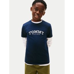 Tommy Hilfiger Тишърт Monotype Print KB0KB10051 M Тъмносин Regular Fit