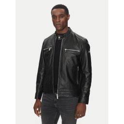 KARL LAGERFELD Кожено яке 555083 551420 Черен Regular Fit