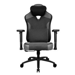 Геймърски стол ThunderX3 Eaze Loft, до 125kg, велур/изкуствена кожа, лумбална опора от мемори пяна, джоб за таблет, черен