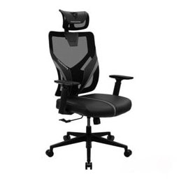 Геймърски стол ThunderX3 YAMA1 (GAGC-225), до 150кг. макс тегло, еко кожа, газов амортисьор, коригиране на височината, черен