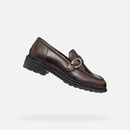 Dark Brown Women's Geox Walk Pleasure Loafers - Women's