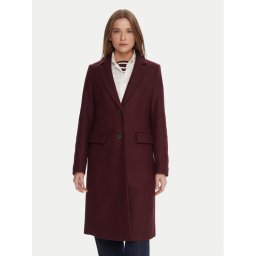 Tommy Hilfiger Вълнено палто WW0WW46547 Бордо Regular Fit