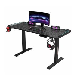 Гейминг бюро Y100-B, 1200 x 720-1170 x 600 mm, до 100 кг. натоварване, поставка за слушалки и чаша, черно