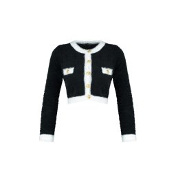 Trendyol Черно Super Crop купчина трикотаж жилетка