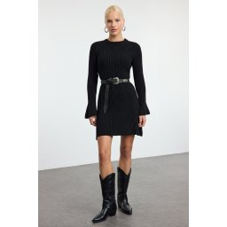 Trendyol Black Mini Knit A-Line Form Fit Dress