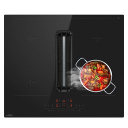 Klarstein AirJet Hybrid Down Air System, Индукционен готварски плот с вграден аспиратор, 477 m³/h, EEK A+ (DSM_AirjetBasic_60BK)