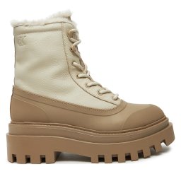 Туристически oбувки Calvin Klein Jeans Flatform Lace Up Boot Padded YW0YW01557 Бежов