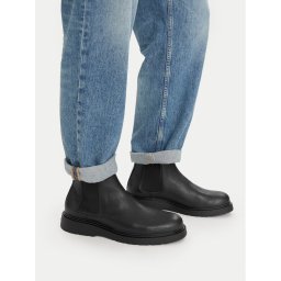 Calvin Klein Боти тип челси Combat Ess Chelsea Boot Lth YM0YM01374 Черен