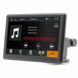 Преносим дисплей X500L, за кола, 7" (17.78cm) сензорен екран, 87.5 MHz до 108.0 MHz, Bluetooth, Wi-Fi, USB, слот за MicroSD карта, регулируем, черен
