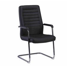 Посетителски стол RFG Sit M (B-79/BLACK/1PC), до 120кг, еко кожа, черен