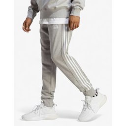 ADIDAS Essentials French Terry Tapered Cuff 3-Stripes Pants Grey