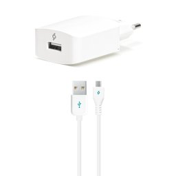Зарядно 220V SpeedCharger USB Travel Charger, 2,1A, incl, Micro USB Cable - Бяло,115572