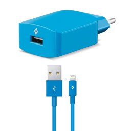 Зарядно 220V SpeedCharger USB Travel Charger, 2,1A, incl, Lightning Cable - Синьо,116579