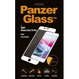 Стъклен протектор PanzerGlass за Apple Iphone 7/8/6/6s plus CaseFriendly - Бяло